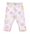 Monnalisa Stretch-cotton Flower Print Leggings