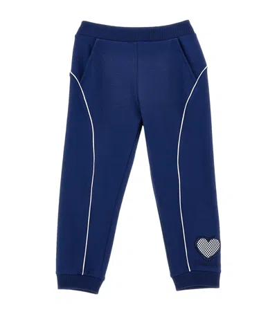 MONNALISA STRETCH-COTTON HEART SWEATPANTS
