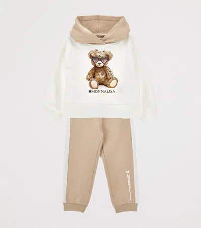 MONNALISA STRETCH-COTTON HOODIE AND SWEATPANTS SET