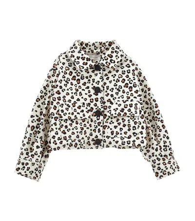 MONNALISA STRETCH-COTTON LEOPARD JACKET