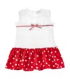 Monnalisa Stretch Cotton Polka-dot Dress