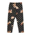 Monnalisa Leggings Teddy Bears Hearts In Black
