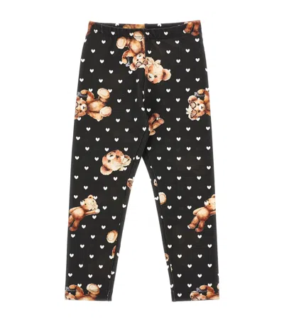 MONNALISA STRETCH-COTTON PRINTED LEGGINGS
