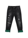 Monnalisa Stretch Denim Jeans In Coal Grey