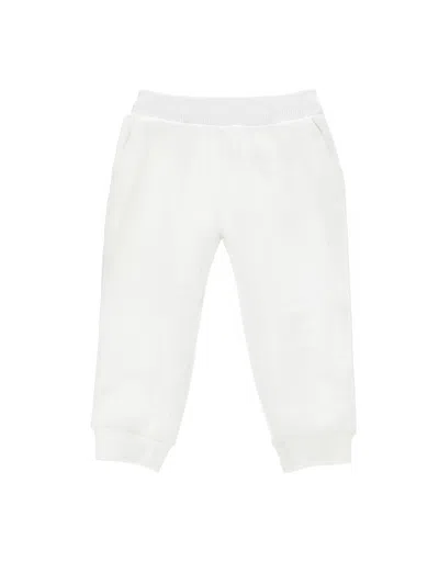 Monnalisa Kids'   Stretch Fleece Joggers In Cream