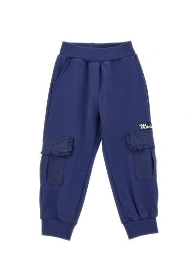 Monnalisa Kids'   Stretch Fleece Joggers In Navy Blue