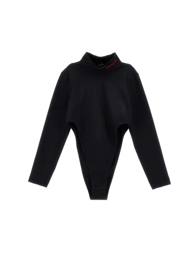 Monnalisa Kids'   Stretch Turtleneck Bodysuit In Black