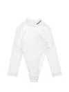 Monnalisa Stretch Turtleneck Bodysuit In Cream