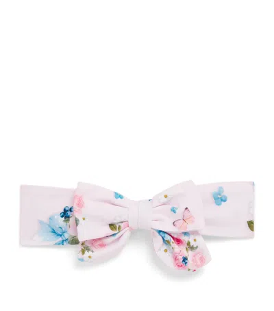 Monnalisa Stretch-cotton Bow Headband In Pink