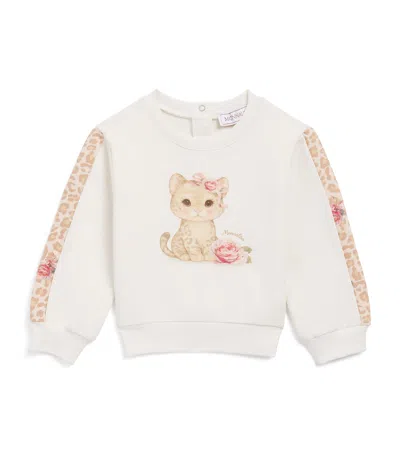 Monnalisa Kids'  Stretch-cotton Leopard Sweatpants In Ivory