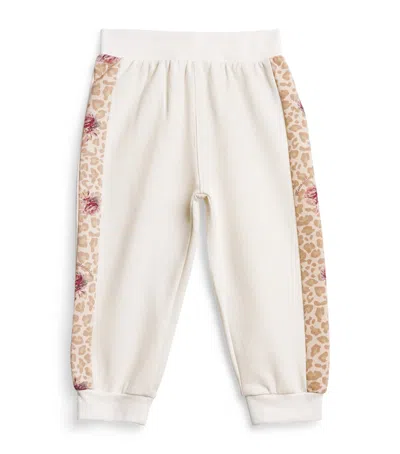 Monnalisa Kids'  Stretch-cotton Leopard Sweatpants In Ivory
