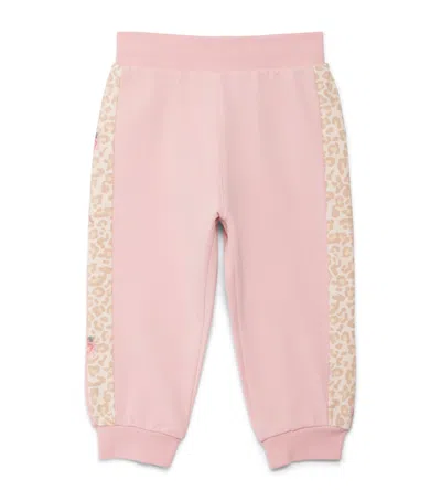 Monnalisa Kids'  Stretch-cotton Leopard Sweatpants In Pink