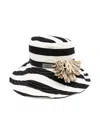 Monnalisa Striped Bucket Hat In Black