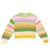 Monnalisa Striped Cotton Sweater In Multicolor