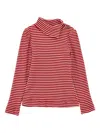 Monnalisa Striped Turtleneck Sweater In Gold