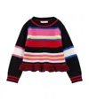 Monnalisa Soft Striped Sweater In Multi