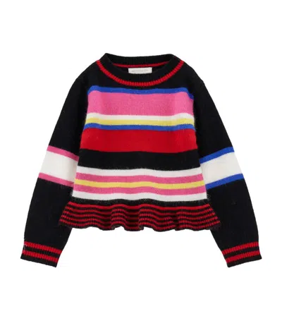 Monnalisa Kids' Striped Peplum Sweater (2-16 Years) In Multi