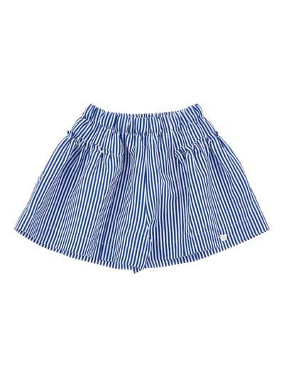 Monnalisa Kids' Striped-print Shorts In Blue