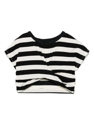 Monnalisa Kids' Striped T-shirt In Black
