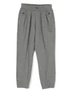 Monnalisa Striped Tailored-cut Trousers In Grey
