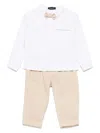 Monnalisa Striped Trousers Set In 中性色
