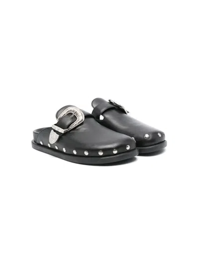 Monnalisa Kids' Stud-embellished Clogs In Black