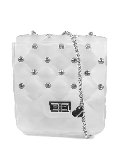 Monnalisa Kids' Stud-embellished Shoulder Bag In White