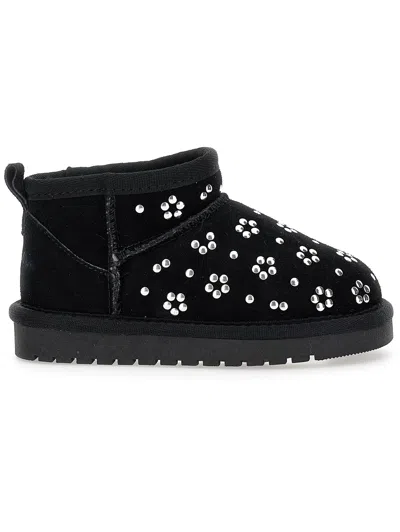 Monnalisa Babies'  Studded Ankle Boots In Black