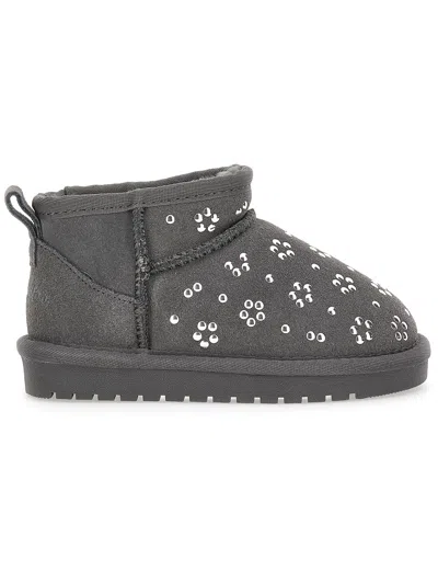 Monnalisa Babies'  Studded Ankle Boots In Grey