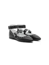 Monnalisa Studded Ballerina Shoes In Black