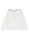 Monnalisa Studded Logo-detail Hoodie In White