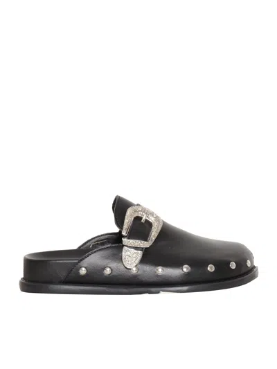 Monnalisa Kids' Studded Sabot Shoes In Black