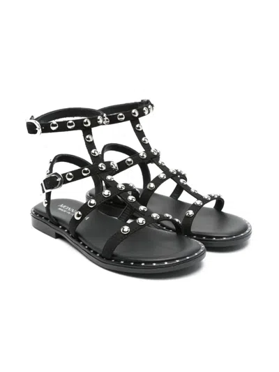 Monnalisa Kids' Studded Sandals In Black