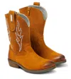 Monnalisa Studded Suede Cowboy Boots In Brown