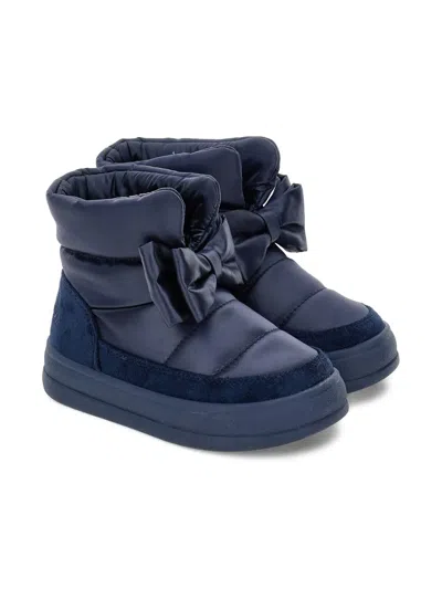 Monnalisa Kids' Suede Boots In Blue