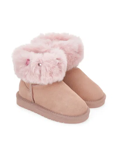 Monnalisa Kids' Suede Boots In Pink