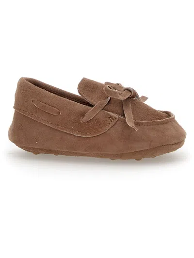 Monnalisa Kids'   Suede Loafers In Beige