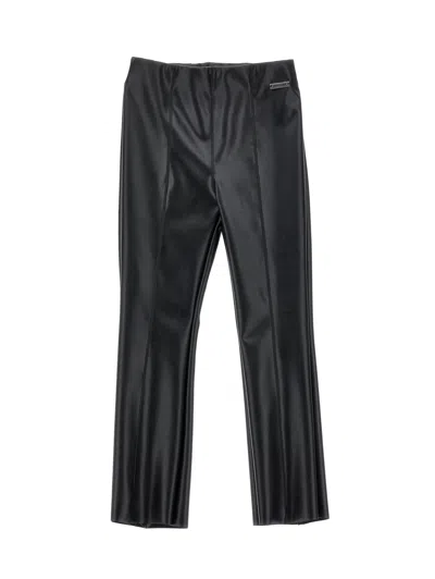 Monnalisa Kids'   Super-stretch Coated Trousers In Black