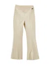 Monnalisa Super-stretch Coated Trousers In Ecru