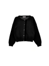 Monnalisa Supersoft Cardigan With Bow In Black