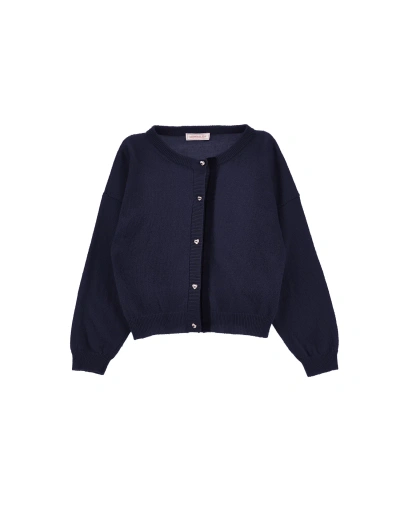 Monnalisa Kids'   Supersoft Cardigan With Bow In Blue