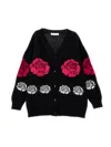 Monnalisa Supersoft Inlay Cardigan In Black