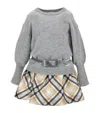 Monnalisa Tartan Mikado Dress In Multi