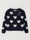 Monnalisa Cotton Wool Sweater In Blue