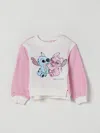 Monnalisa Stitch &amp; Angel Sweatshirt In Pink