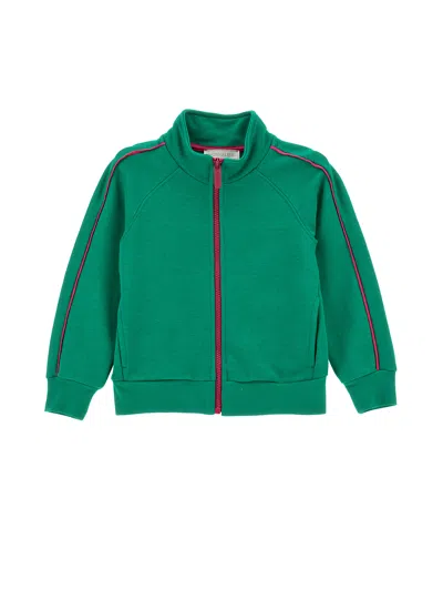 Monnalisa Kids'   Daffy Duck Zip-up Sweatshirt In Vibrant Green