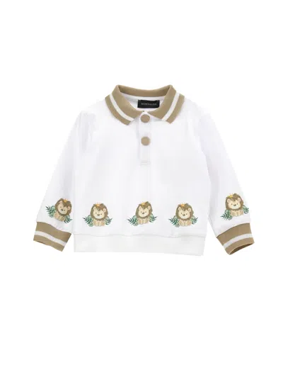 Monnalisa Kids'   Sweatshirt With Collar In White