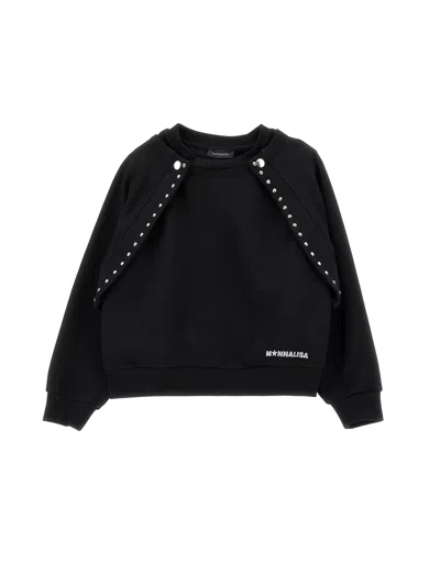 Monnalisa Kids'   Sweatshirt With Shrug In Black
