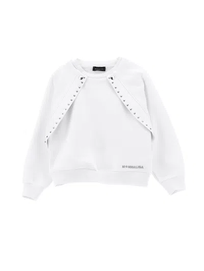 Monnalisa Kids'   Sweatshirt With Shrug In White