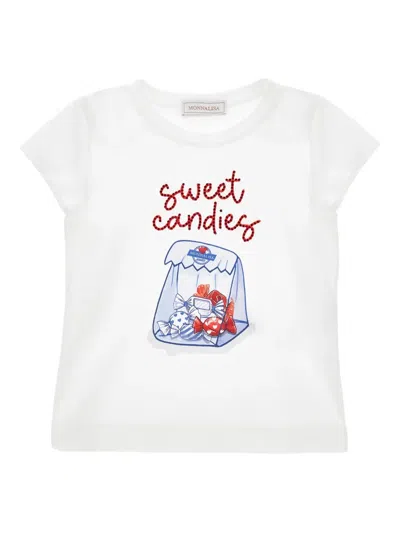 Monnalisa Kids' Sweet Candies Graphic-print T-shirt In White